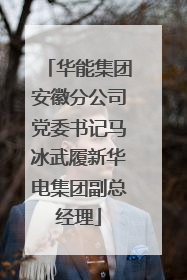 华能集团安徽分公司党委书记马冰武履新华电集团副总经理