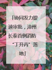 协同发力提速审批，漳州长泰首例消防“丁升丙”落地