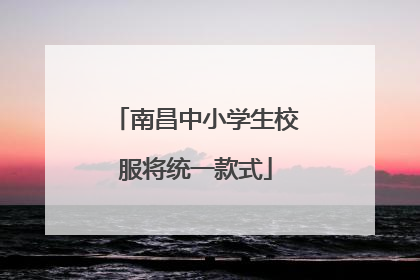 南昌中小学生校服将统一款式