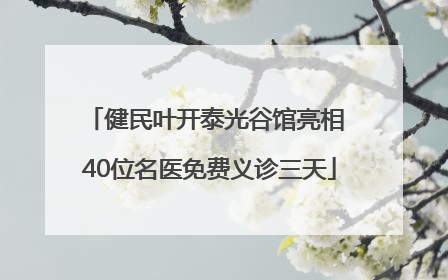 健民叶开泰光谷馆亮相 40位名医免费义诊三天