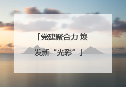 党建聚合力 焕发新“光彩”