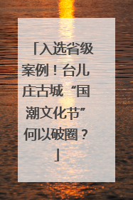 入选省级案例！台儿庄古城“国潮文化节”何以破圈？