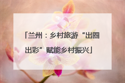 兰州：乡村旅游“出圈出彩”赋能乡村振兴