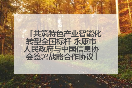 共筑特色产业智能化转型全国标杆 永康市人民政府与中国信息协会签署战略合作协议
