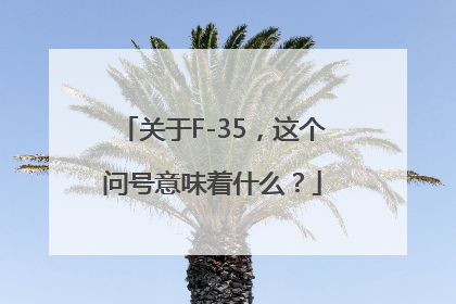 关于F-35，这个问号意味着什么？