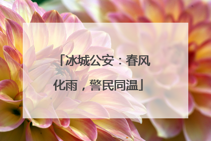 冰城公安：春风化雨，警民同温