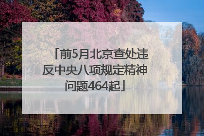 前5月北京查处违反中央八项规定精神问题464起