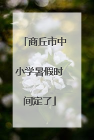 商丘市中小学暑假时间定了