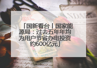 国新看台丨国家能源局：过去五年年均为用户节省办电投资约600亿元