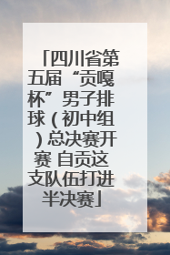 四川省第五届“贡嘎杯”男子排球（初中组）总决赛开赛 自贡这支队伍打进半决赛