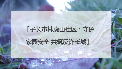 子长市林虎山社区：守护家园安全 共筑反诈长城