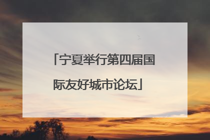 宁夏举行第四届国际友好城市论坛