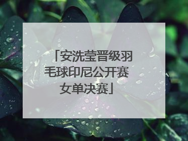 安洗莹晋级羽毛球印尼公开赛女单决赛