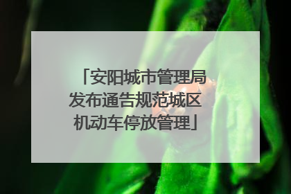 安阳城市管理局发布通告规范城区机动车停放管理