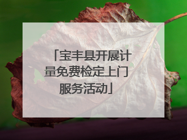 宝丰县开展计量免费检定上门服务活动