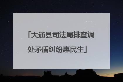 大通县司法局排查调处矛盾纠纷惠民生