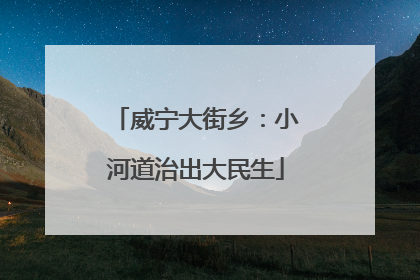威宁大街乡：小河道治出大民生