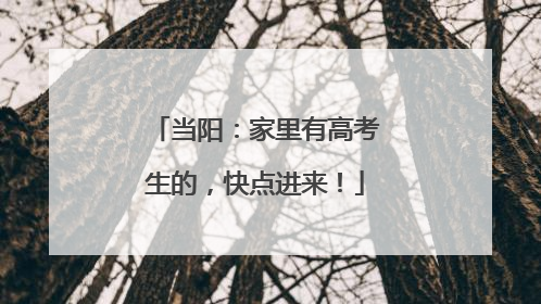 当阳：家里有高考生的，快点进来！
