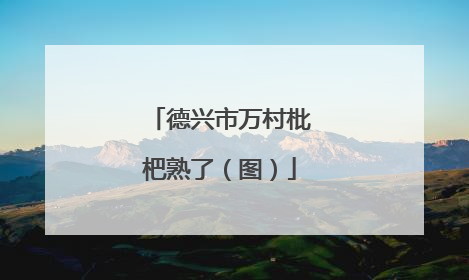 德兴市万村枇杷熟了（图）