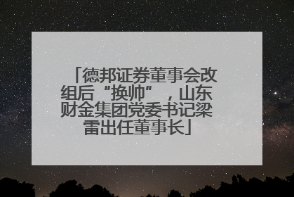 德邦证券董事会改组后“换帅”，山东财金集团党委书记梁雷出任董事长
