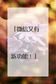 微信又有新功能！