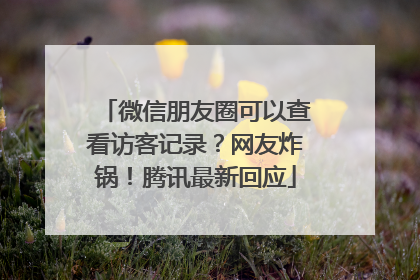 微信朋友圈可以查看访客记录？网友炸锅！腾讯最新回应