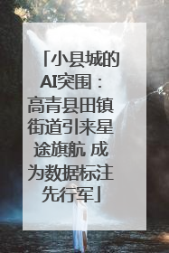 小县城的AI突围：高青县田镇街道引来星途旗航 成为数据标注先行军