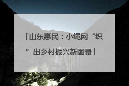 山东惠民：小绳网“织”出乡村振兴新图景