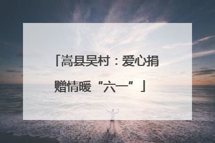 嵩县吴村：爱心捐赠情暖“六一”
