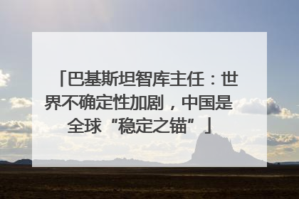 巴基斯坦智库主任：世界不确定性加剧，中国是全球“稳定之锚”
