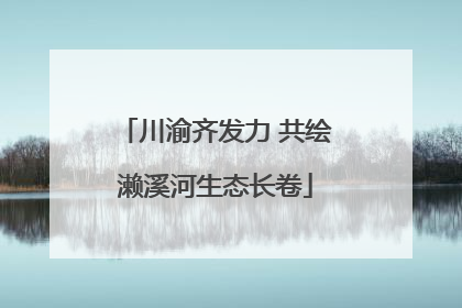 川渝齐发力 共绘濑溪河生态长卷