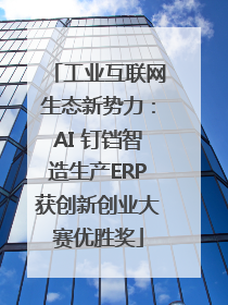 工业互联网生态新势力：AI 钉铛智造生产ERP获创新创业大赛优胜奖
