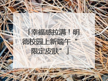 幸福感拉满！明德校园上新端午“限定皮肤”