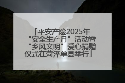 平安产险2025年“安全生产月”活动暨“乡风文明”爱心捐赠仪式在菏泽单县举行