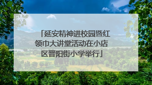 延安精神进校园暨红领巾大讲堂活动在小店区晋阳街小学举行