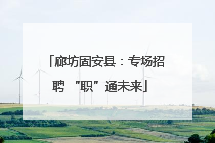 廊坊固安县：专场招聘 “职”通未来