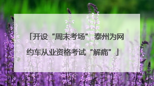开设“周末考场” 泰州为网约车从业资格考试“解痛”