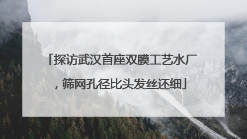 探访武汉首座双膜工艺水厂，筛网孔径比头发丝还细