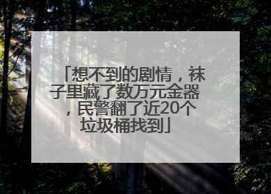 想不到的剧情，袜子里藏了数万元金器，民警翻了近20个垃圾桶找到