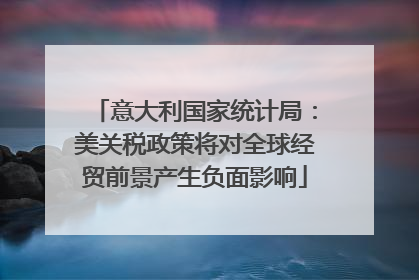 意大利国家统计局：美关税政策将对全球经贸前景产生负面影响