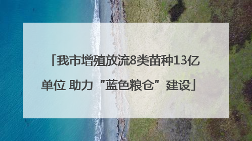 我市增殖放流8类苗种13亿单位 助力“蓝色粮仓”建设