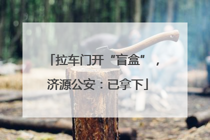 拉车门开“盲盒”，济源公安：已拿下
