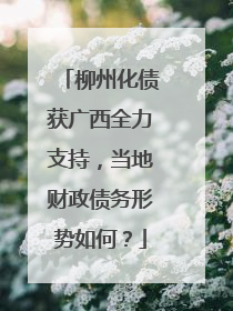 柳州化债获广西全力支持，当地财政债务形势如何？