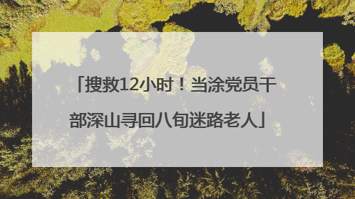 搜救12小时！当涂党员干部深山寻回八旬迷路老人