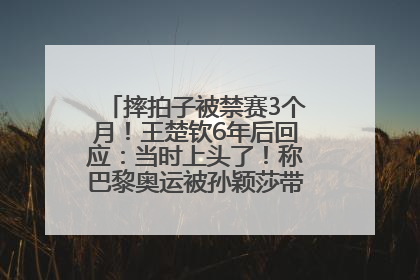 摔拍子被禁赛3个月！王楚钦6年后回应：当时上头了！称巴黎奥运被孙颖莎带着打，搭档8年“一个眼神就能懂”
