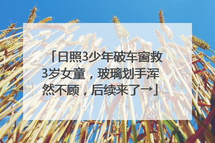 日照3少年破车窗救3岁女童，玻璃划手浑然不顾，后续来了→
