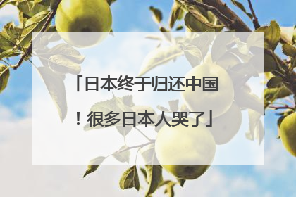日本终于归还中国！很多日本人哭了