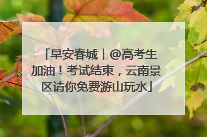 早安春城丨@高考生 加油！考试结束，云南景区请你免费游山玩水