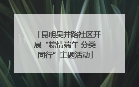 昆明吴井路社区开展“粽情端午 分类同行”主题活动