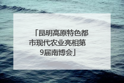 昆明高原特色都市现代农业亮相第9届南博会